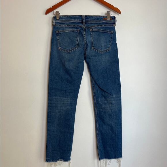 Pilcro Anthropologie Slim Straight Jean Size 26 Mid Rise Raw Hem Stretch Raw Hem - Picture 2 of 7